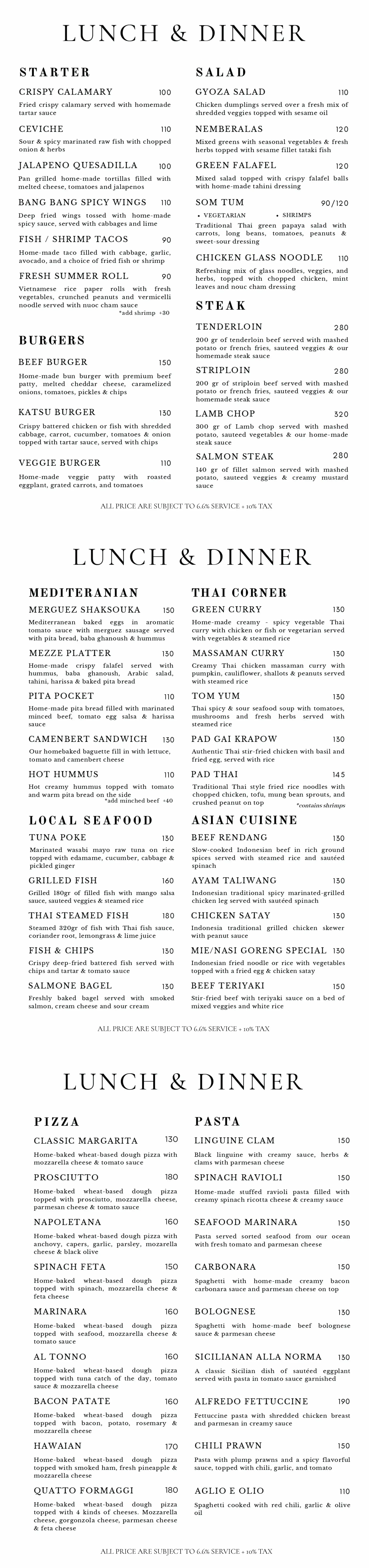 Seed Lunch & Dinner Menu (Apr 2026)