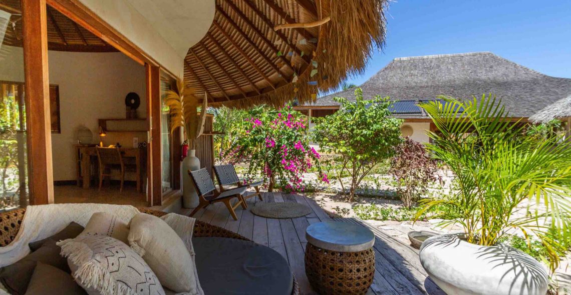 Oceanview Bungalows is combination with traditional palm thatched ...